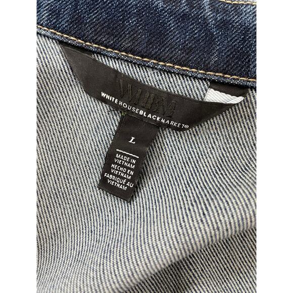 White House Black Market Fit and Flare Denim Shacket Jacket Large - Picture 10 of 12